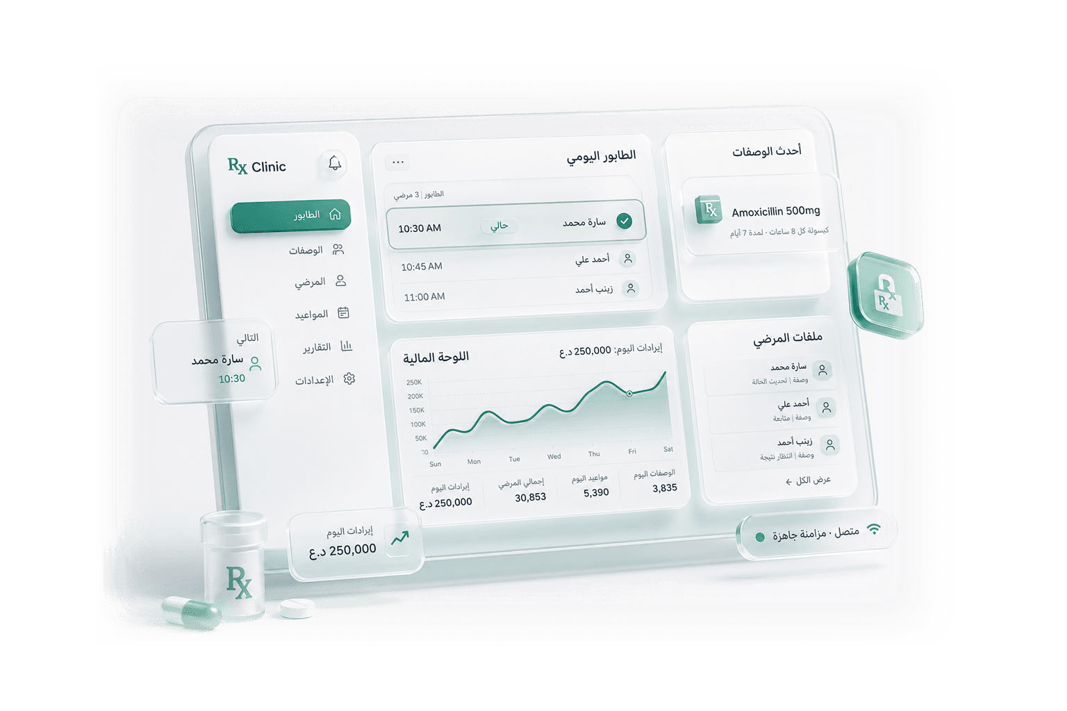 كل ما تحتاجه لإدارة العيادة في مكان واحد